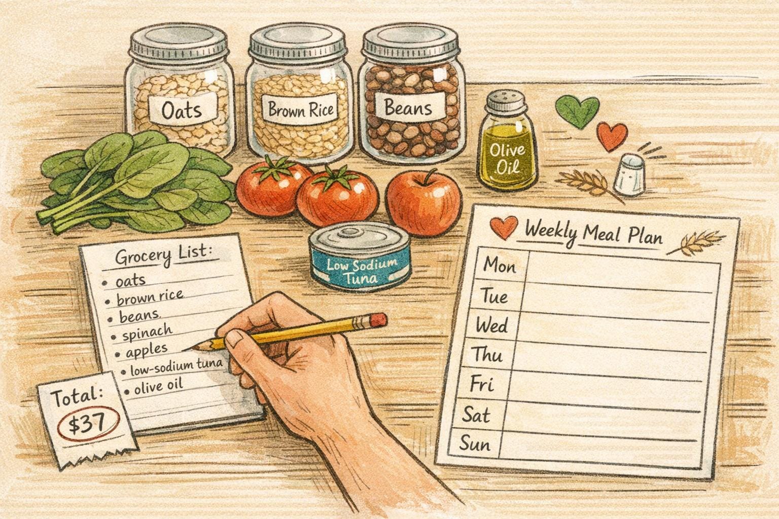 7-Day Budget-Friendly Heart-Healthy Meal Plan