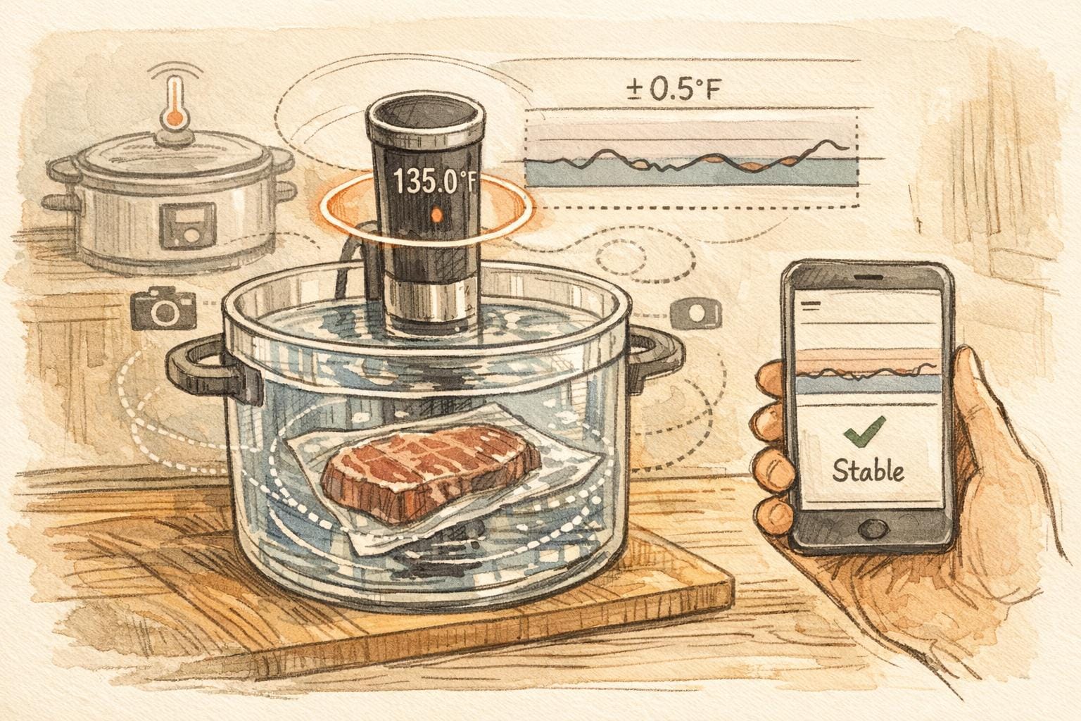 AI Temperature Control for Sous Vide and Slow Cooking
