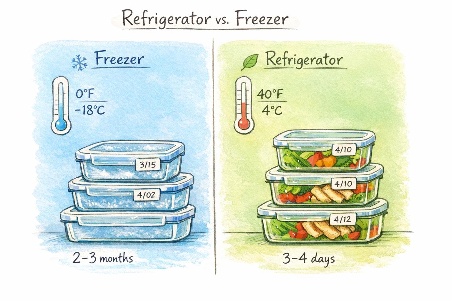 Refrigerator vs. Freezer: Best for Meal Prep Storage
