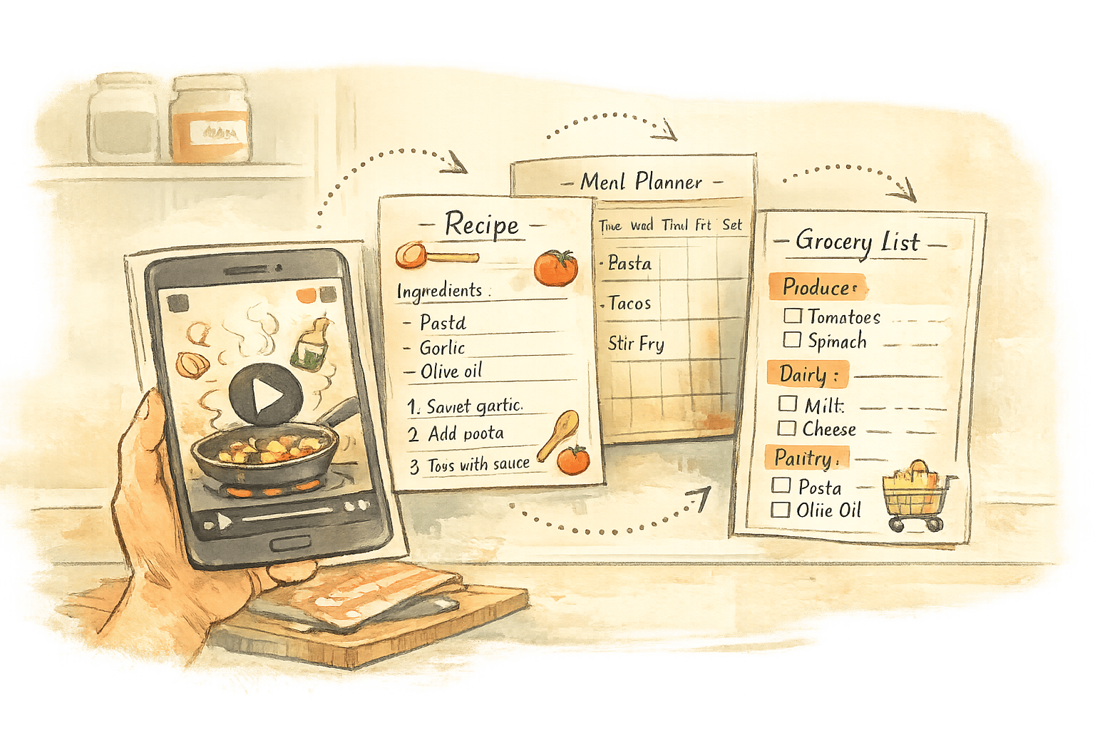 Recipe Importing: TikTok to Grocery List